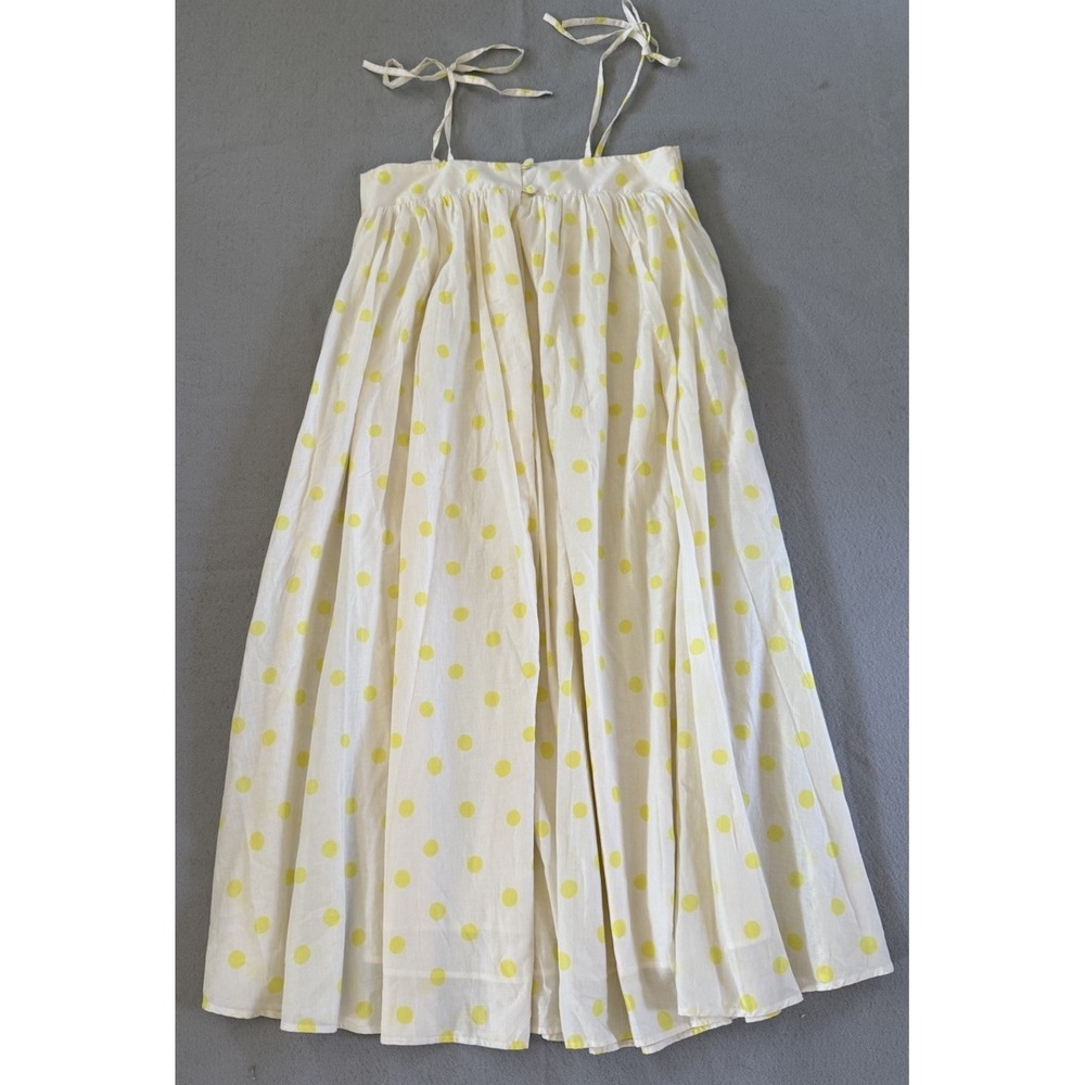 Anthropologie WHIT TWO Polka Dot Maxi Dress in Yellow & White Cotton Size M - Picture 2 of 16